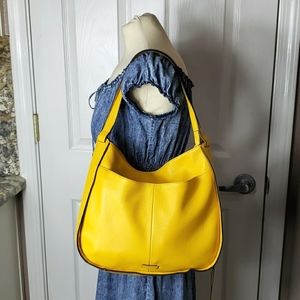 Vince Camuto yellow leather hobo shoulder bag